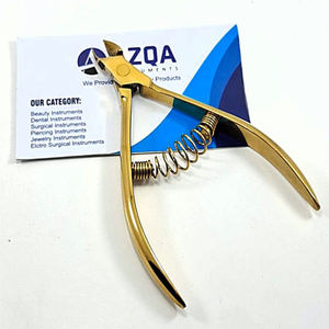 Pince à cuticules de haute qualité plaquée or, en acier inoxydable, outil de soin des ongles pour manucure et pédicure avec lames incurvées - Product Image 2