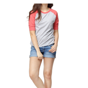 Camiseta Raglán al por Mayor para Mujer, Talla Grande, Holgada, de Verano, de Poliéster/Algodón, de Secado Rápido, Ligera, con Logotipo Personalizado OEM - Product Image 3