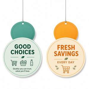 <b>PVC</b> Eco-Friendly Hanging Dangler Shelf Divider Supermarket Advertising Sign Double Sided Promotional <b>Ceiling</b> Display - Product Image 4