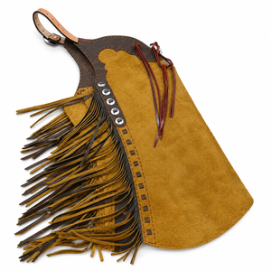 Custom Genuine Leather High Waist Full Length Unisex Chaps Fringe Custom Logo Western Cowboy Riding Festival Use <b>Handmade</b> Tassel - Product Image 2