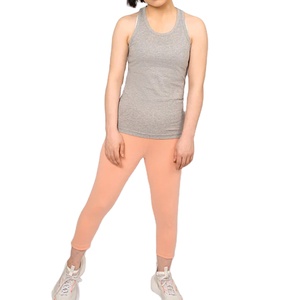 2024 nouveau débardeur personnalisé pour femmes respirant séchage rapide sans manches coton tricoté couleur unie décontracté en gros débardeur - Product Image 2