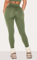 Leggings de yoga scrunch personnalisés pour femmes grandes tailles, effet push-up fessier, pour fitness et entraînement, en coton et bambou, taille mi-haute, décontractés, vente en gros