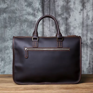 Porte-documents en cuir pour hommes, sac pour ordinateur portable 14 pouces, sac messager léger et durable fait à la main, LLB-0102 - Product Image 3