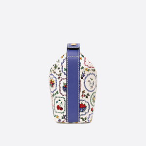 Whimsical Storybook Print Polyester Structured Train <b>Case</b> Cosmetic Bag with Leather Handle for Travel and Beauty Storage - Product Image 3
