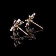 Boucles d'oreilles clous papillon en diamant de laboratoire marquise 1,5 carat |   Or 14 carats - Product Image 4