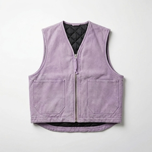 Lavender Purple Quilted Utility Vest | Zip Up Sleeveless Work Jacket | <b>Padded</b> Multi Pocket Vest | Custom OEM Manufacturer - Product Image 1
