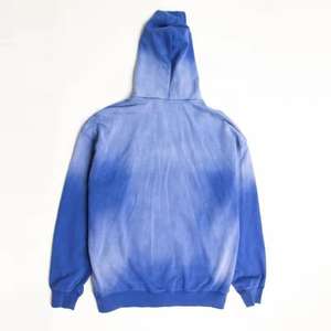 Sweat-shirts à capuche zippés en molleton mélangé de coton, poids lourd, avec effets délavés au soleil et poignets et ourlets côtelés - Product Image 3