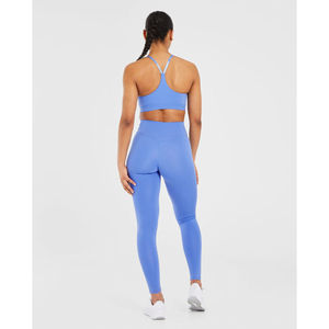 Nouveau design Soutien-gorge de sport bleu cobalt avec bretelles réglables au dos, décolleté en V et maintien élevé pour femme adulte - Product Image 5