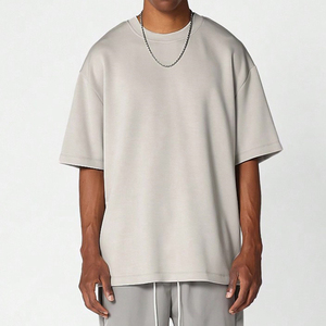 Camiseta Oversize de Algodón 100% para Hombre, Manga Corta, Cuello Redondo, Color Liso, Tejido de Punto Jersey, Estilo Casual Urbano - Product Image 1
