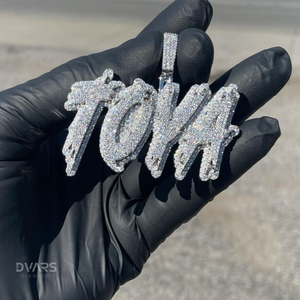 Customized Iced VVS Moissanite Letter <b>Pendant</b> Hip Hop Luxury <b>Initial</b> Double Layer 925 <b>Silver</b> Gold Plated Certified - Product Image 2