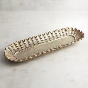 Plateau en métal pour centre de table, plateau de service en acier inoxydable pour desserts, plateau de présentation de bonbons, décoration de table - Product Image 1