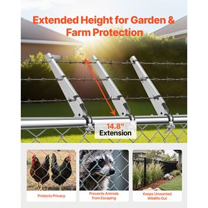 Extensor de Poste de Valla de Acero Galvanizado, Paquete de 10, 14.8, para Cercas de Malla de 1.3 y 1.5 Pulgadas, Diseño de Soporte en U, Brazo para Alambre de Púas para Mascotas, 100% - Product Image 6