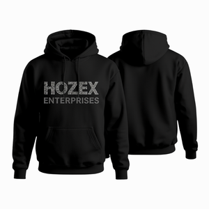 Sweat-shirt à capuche personnalisé en polaire noir, orné de strass, épais, unisexe, surdimensionné, avec cristaux incrustés, vente en gros - Product Image 3