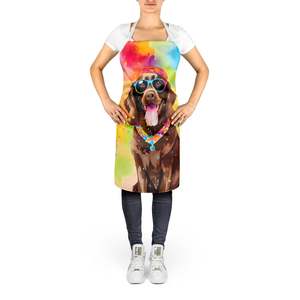Grand tablier Hippie Dawg multicolore pour adultes Serveur de cuisine unisexe pour la cuisine avec Labrador en chocolat pour femmes hommes - Product Image 2