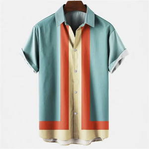 เสื้อเชิ้ตผู้ชายผ้าโพลี/คอตตอนพิมพ์ลาย ปกคอพับ ระบายอากาศได้ดี เป็นมิตรกับสิ่งแวดล้อม น้ำหนักเบา สวมใส่สบาย เหมาะสำหรับวันหยุดพักผ่อน ชายหาด ปาร์ตี้ ฤดูร้อน - Product Image 6