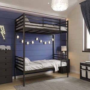 Royal Steel <b>Bunk</b> Beds Heavy Duty <b>Double</b> Tier Bedstead With Guardrails Ladder For Kids Bedroom Stylish Room Furniture - Product Image 1