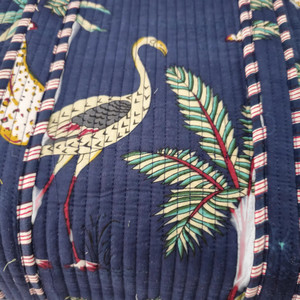 Bolso de mano bohemio de algodón con estampado de leopardo y pájaros, diseño abierto para ir de compras en todas las estaciones - Product Image 3