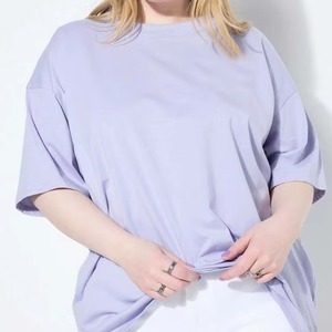 T-shirts décontractés en coton respirant pour femmes grandes tailles, personnalisables, vente en gros, fabrication OEM, chemises à manches courtes pour femmes - Product Image 5