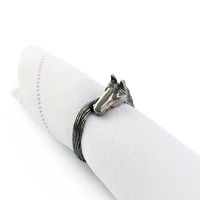 Anneau de serviette unique en forme de tête de cheval, finition argentée, idéal pour les restaurants de villégiature, les cafés et les présentations de table élégantes, vente en gros depuis l'Inde
