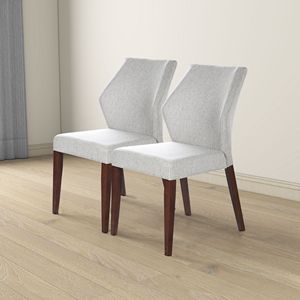 Ensemble de 2 chaises de salle à manger en tissu gris clair Luca - Product Image 2