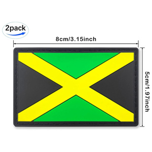 Parches de Encaje 3D de PVC y Goma con la Bandera de Jamaica para Bolsas, Sombreros y Textiles para el Hogar - Product Image 4