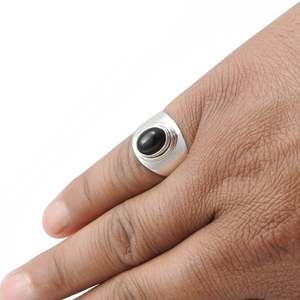 Natural Oval Cut Black Onyx Gemstone <b>Ring</b> Handmade 925 Sterling <b>Silver</b> Jewelry For <b>Men</b> And Women Birthstone Bohemian Jewelry - Product Image 6