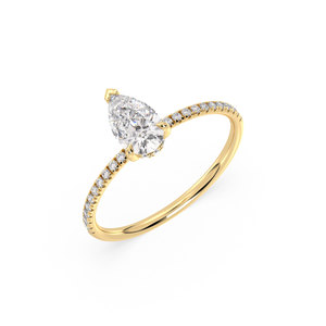 Anillo de Compromiso REYES de Alta Calidad con Diamante Cultivado en Laboratorio HPHT CVD de Corte Pera de 1.17Ct en Oro Sólido de 14K, Accesorios para Mujer, Joyería Fina - Product Image 1
