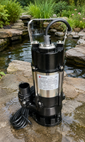 Pompe submersible monophasée SS Samson V450 pour eaux usées, sortie 1-1/2 pouce, en acier inoxydable, pour traitement des eaux usées