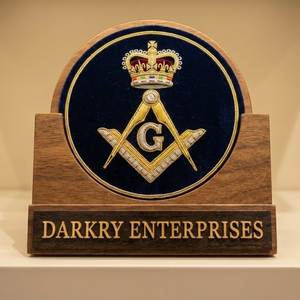 Parche de insignia masónica personalizado hecho a mano con hilo de lingotes de oro, compás cuadrado y espadas cruzadas, emblema Tyler para blazer, parche de uniforme. - Product Image 6