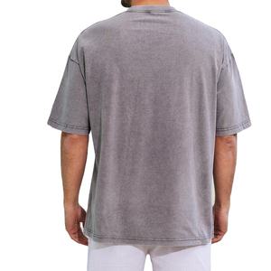 Camiseta de Algodón Puro de Buena Calidad, Estilo Vintage con Hombros Caídos, Lavado Ácido, Oversize, Personalizable con Logotipo Impreso - Product Image 3