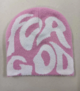 Bonnet unisexe en mohair jacquard à lettres, tricoté en laine, chaud et confortable pour l'hiver et le ski - Product Image 4