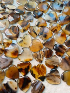 Lot en gros de cabochons en agate naturelle du Montana, forme cœur, facettés, blanc et bleu, pierres précieuses en vrac pour la fabrication de bijoux, verre taillé fantaisie - Product Image 5