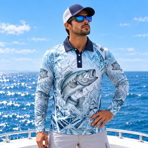Custom UPF Fishing <b>Polo</b> <b>Mens</b> Fishing <b>Polos</b> Stretch Fishing <b>Polo</b> Shirt for Fishing Teamwear Brands - Product Image 5