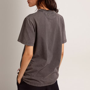 Camiseta de algodón y poliéster de manga corta con cuello redondo para mujer, lavado ácido, ajuste regular, informal, transpirable, de secado rápido, con pedrería, ideal para verano. - Product Image 5