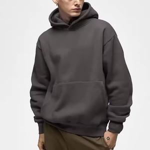 Ventes en gros de sweats à capuche unisexes surdimensionnés en coton 100% personnalisés avec impression OEM, sweats à capuche unis sans motif avec broderie - Product Image 5