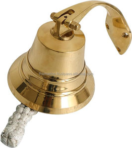 Cloche de bateau en laiton poli brillant de qualité supérieure intérieur/extérieur tenture murale nautique décorative décoration de la maison cloche d'écran en soie - Product Image 3