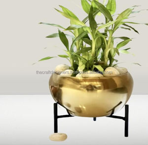 Gold Finished Sheet Iron Bowl Indoor <b>Planter</b> <b>Artificial</b> Flower Pot For Home And Office Decor Cheap Price Accent <b>Planter</b> Stand - Product Image 6