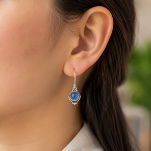 Blue Chalcedony Earrings Natural Blue Chalcedony Jewelry 925 Sterling Silver Earrings Rose Gold Yellow Gold Plated earring her - Product Image 2