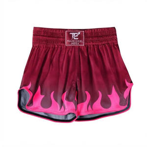 Pantalones Cortos de Boxeo Estilo MMA para Hombre Trade Excel ImpeX, Blancos, 100% Algodón, con Llamas Rojas, Cintura Elástica y Corte Holgado - Product Image 5