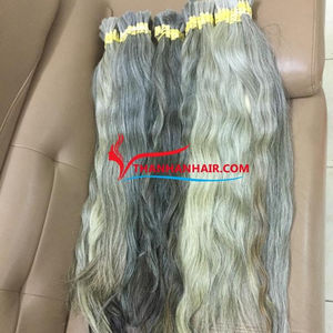ผมมนุษย์ผมต่อแบบไม่ผ่านกระบวนการผมมนุษย์ผมธรรมชาติสีเทาแบบชาวเวียดนามจำนวนมาก - Product Image 5
