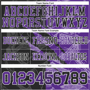 Camiseta de Fútbol Americano Sublimada Personalizada en Morado y Negro, Cuello en V, Manga Corta, Absorbe la Humedad, Nombre del Equipo 00, Uniforme para Hombre - Product Image 3