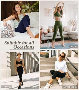 High Quality Women's High Waist Capri Yoga <b>Leggings</b> Stretch Fitness Workout Running Gym Activewear <b>Cropped</b> Sports Pant OEM - Product Image 6