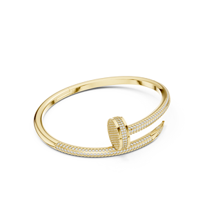 Bracelet jonc pour homme serti de diamants – Entièrement pavé de diamants de laboratoire VVS DEF CVD, style bypass, en or 9K, 10K, 14K et argent 925 - Product Image 3