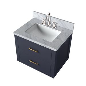 Meuble-lavabo simple bleu 24 po (largeur) x 18 po (profondeur) avec plateau en acrylique et robinetterie intégrée - Product Image 5