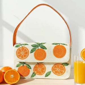 Hot for Queen Beaded <b>Clutch</b> <b>Bag</b> <b>Gold</b> Crown Letters Durable Magnetic Closure Custom Size up to 1L Capacity Women's Handbag - Product Image 1