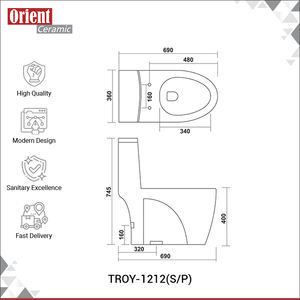 ผู้ส่งออกขายส่งสุขภัณฑ์แบบชิ้นเดียวติดตั้งบนพื้น ทำจากเซรามิกสีขาวคุณภาพดีที่สุด จากผู้ส่งออกชาวอินเดีย - Product Image 3