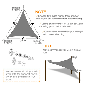 Dark Grey HDPE Sunshade Sail 10 X10 X14-Stylish <b>Shade</b> Sails & Nets - Product Image 2