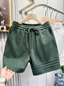 Pantalones Cortos de Playa para Hombre, de Color Sólido, Cintura Elástica, Tejidos, con Bolsillos, Diseño Transpirable con Cordón Ajustable, Corte Medio - Product Image 6