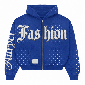 Premium Quality Men <b>Sun</b> Faded Oversized <b>Drop</b> Shoulder Rhinestone Hoodie 100% Cotton Custom Vintage Style Fashion Wear Men Hoodie - Product Image 1