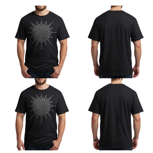 T-shirt surdimensionné pour homme noir avec strass motif étoile, graphisme cristallin, décontracté, en coton - Product Image 4